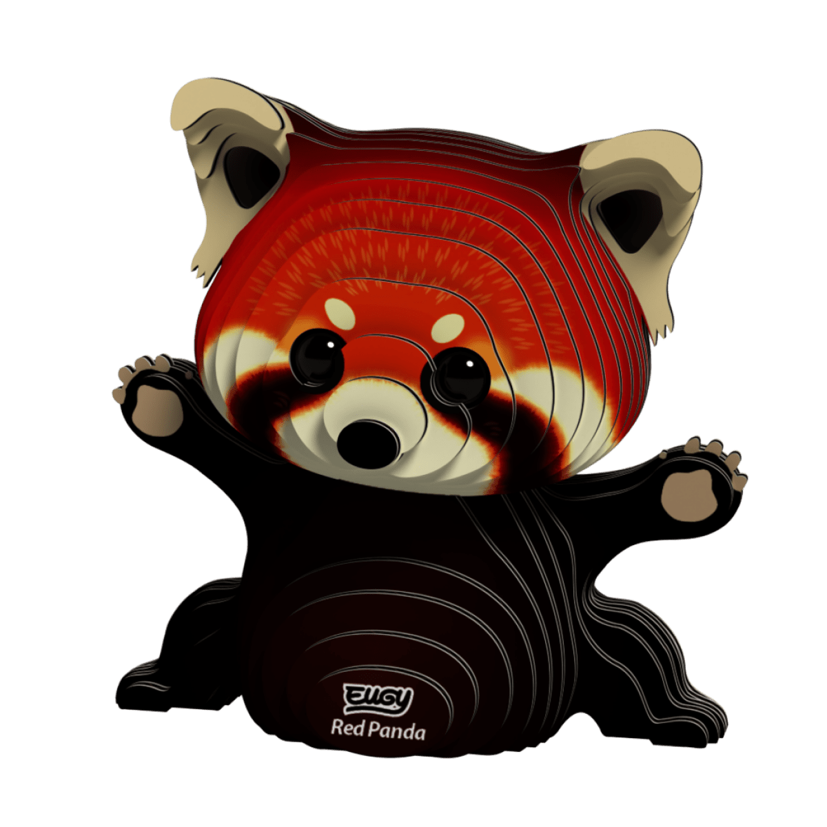 EUGY Panda červená 3D kartonová skládačka