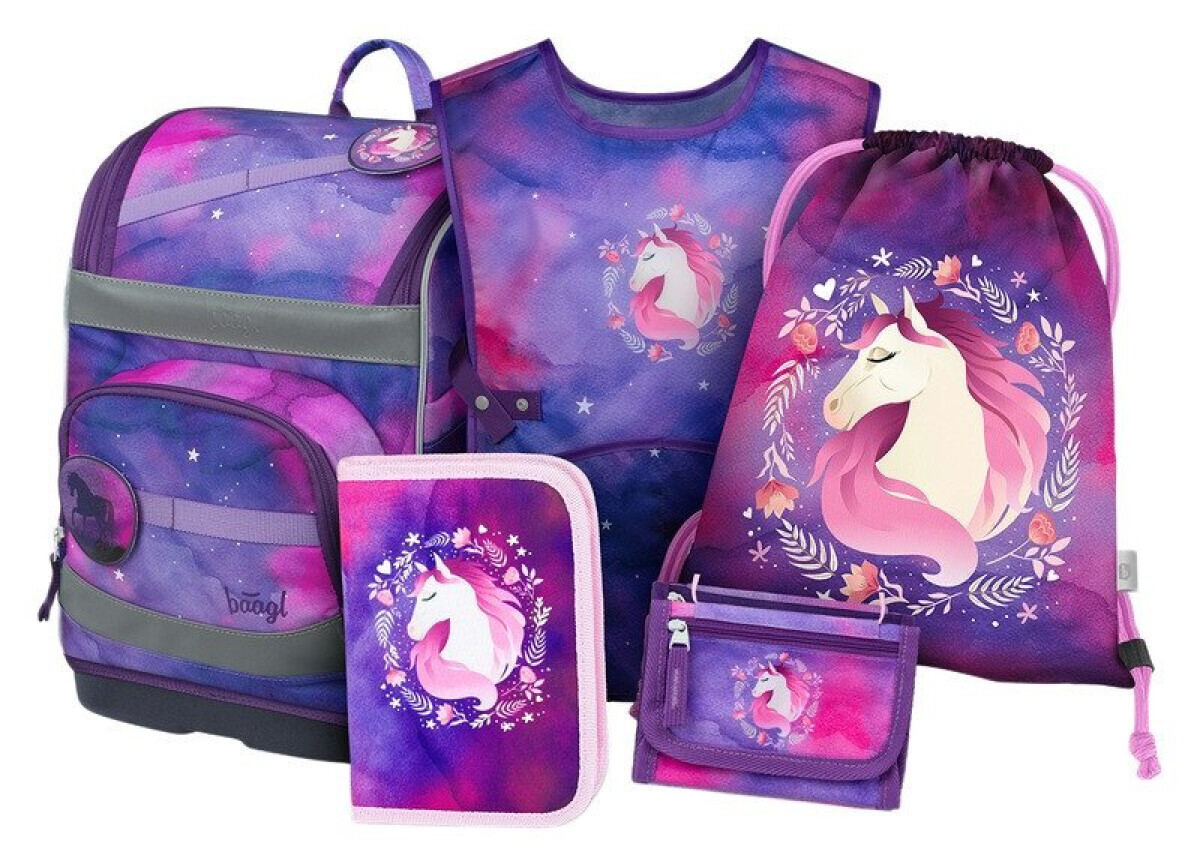 5 SET Zippy Plus Kůň: aktovka, penál, sáček, zástěra, peněženka - Neuveden
