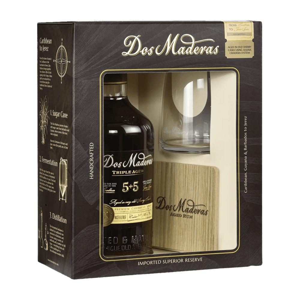 Dos Maderas 5+5 Ron Añejo Superior Reserve PX + 1x sklo + 1x tácek 0,7l 40% GB