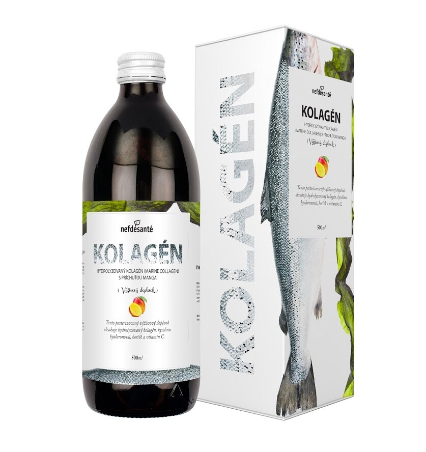 Nefdesante Akcia spotreba 50 % 25.9.26 KOLAGEN (hydrolyzovaný kolagen s příchutí manga 500 ml)-1 500 ml