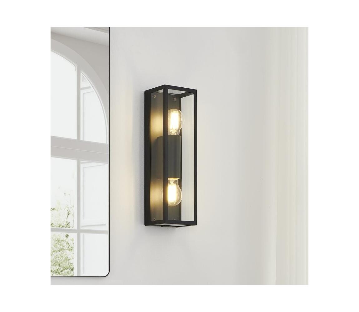 Eglo 33856 - Venkovní nástěnné svítidlo ALAMONTE 2xE27/60W/230V IP44 černá 33856