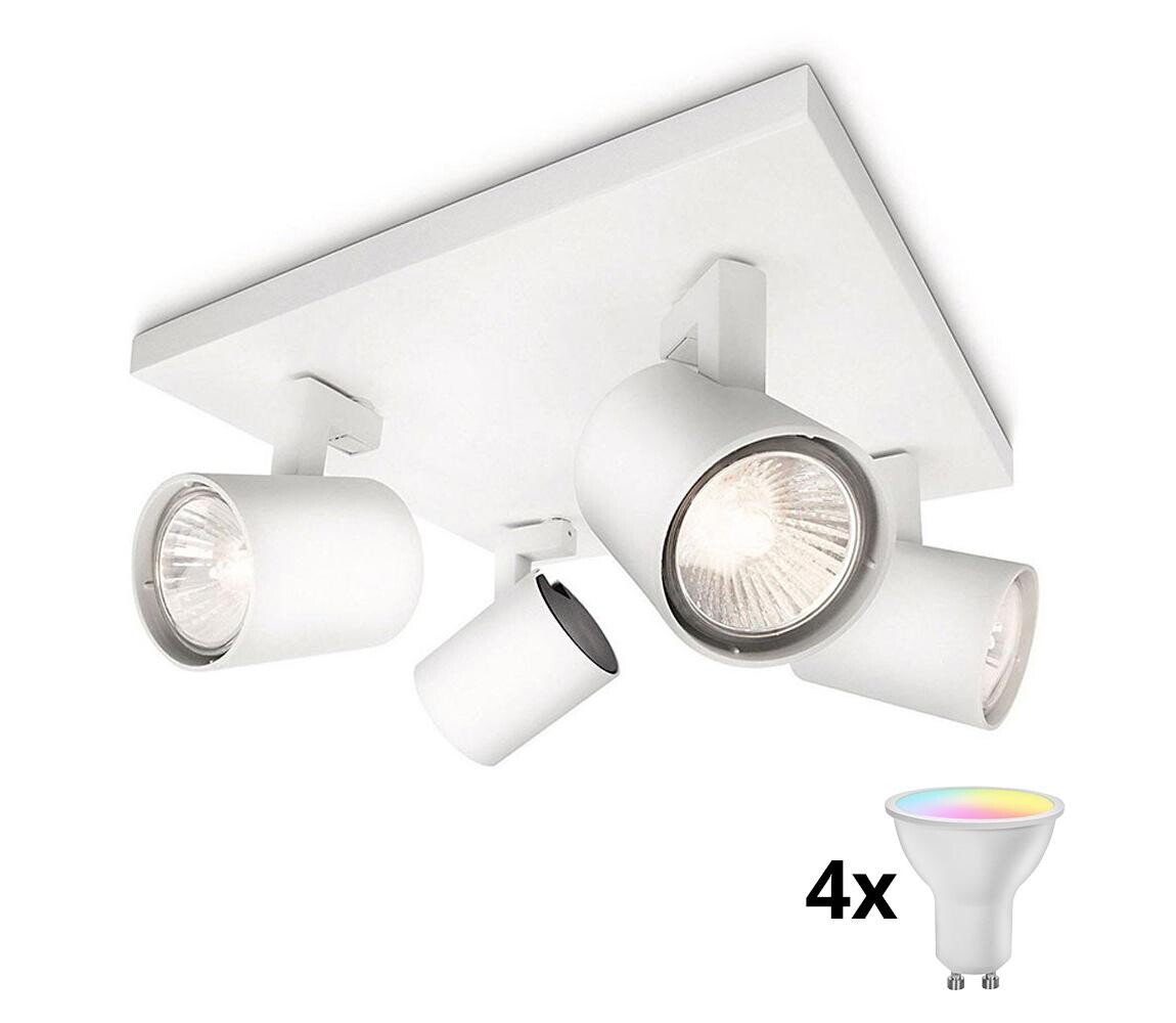 Philips - LED RGBW Stmívatelné bodové svítidlo RUNNER 4xGU10/6,5W/230V bílá P1269+4xAI0589