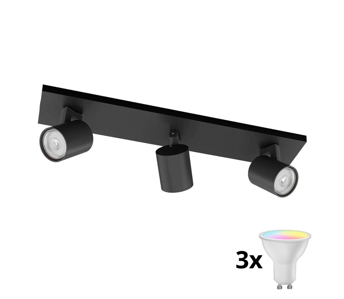 Philips - LED RGBW Stmívatelné bodové svítidlo RUNNER 3xGU10/6,5W/230V černá P5373+3xAI0589