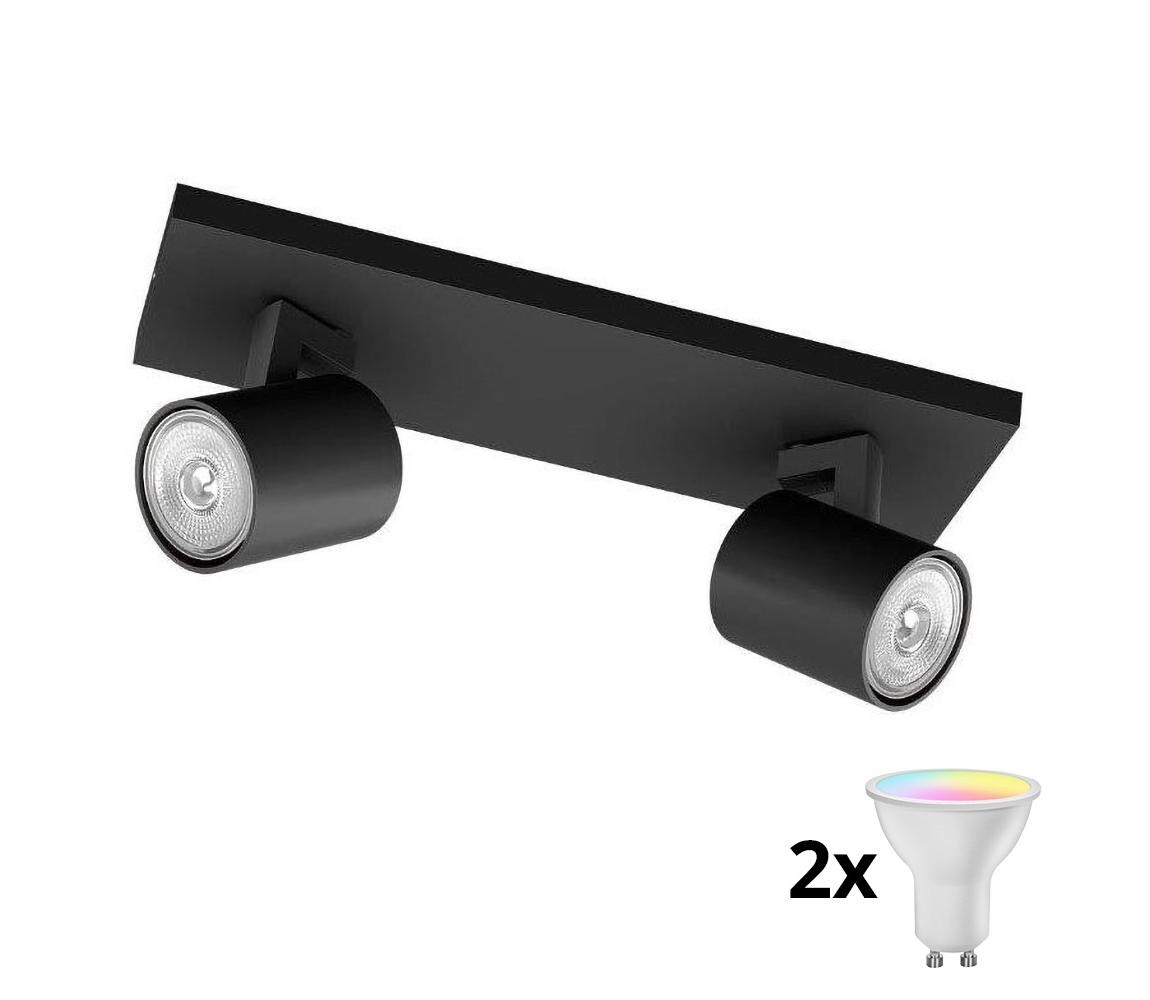 Philips - LED RGBW Stmívatelné bodové svítidlo RUNNER 2xGU10/6,5W/230V černá P5372+2xAI0589