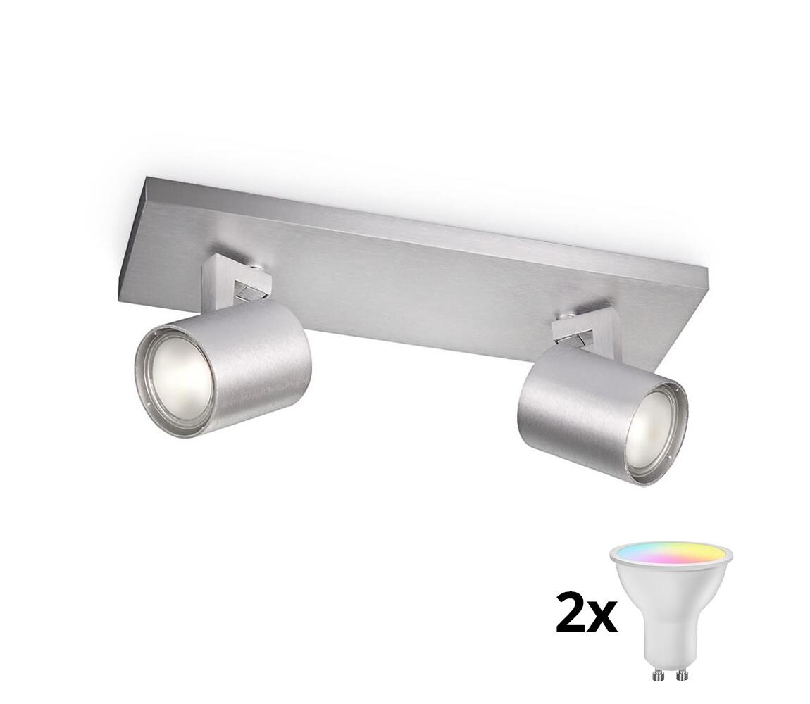 Philips - LED RGBW Stmívatelné bodové svítidlo RUNNER 2xGU10/6,5W/230V mat chrom P2332+2xAI0589