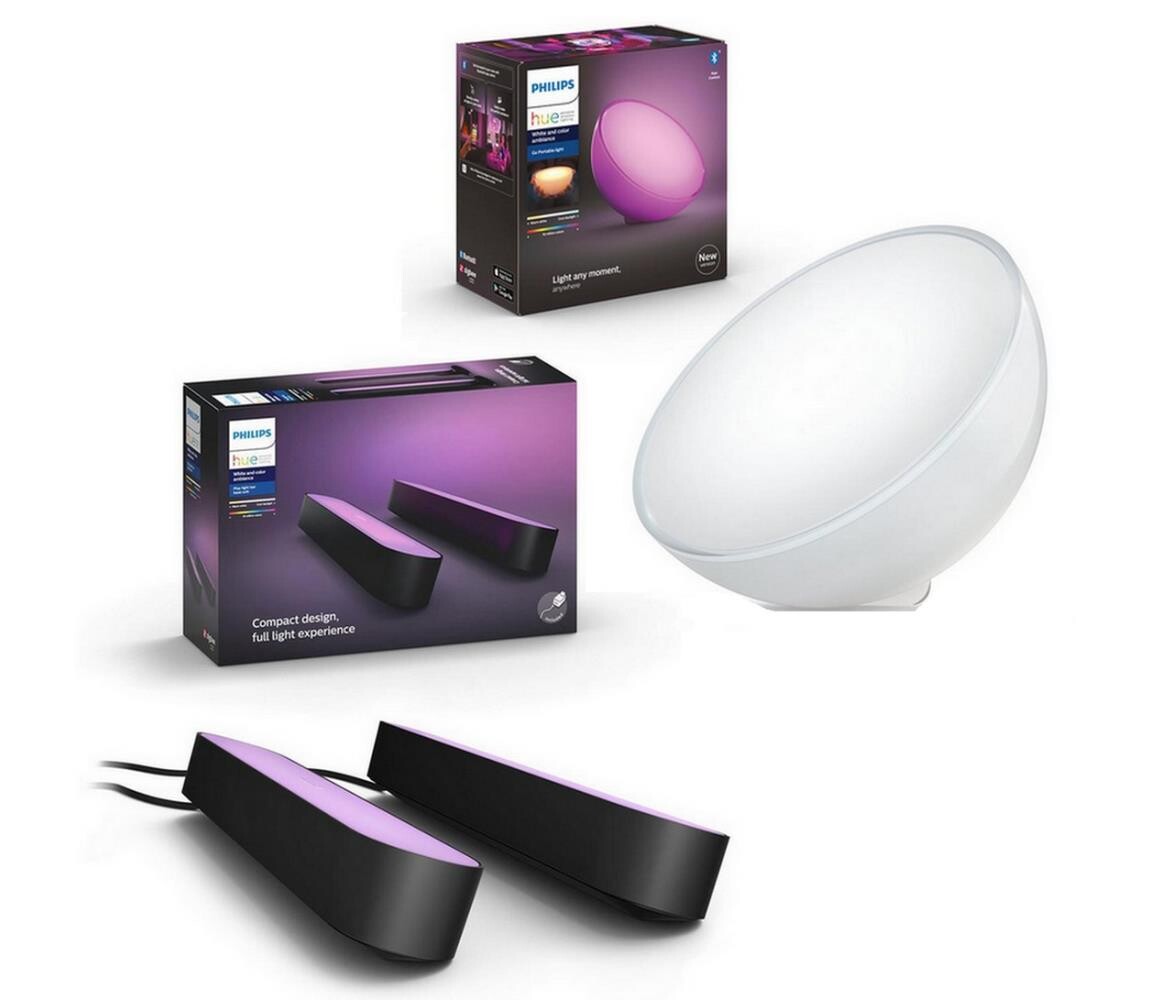 Philips - SADA 2x LED RGB Stm. stolní lampa Hue PLAY 6W/230V + stolní lampa GO P3102+P2790