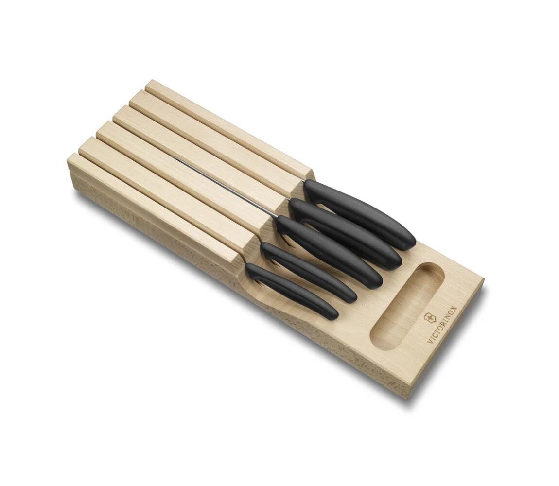 Victorinox - Sada kuchyňských nožů s organizérem SWISS CLASSIC 6 ks buk/béžová 6.7143.5
