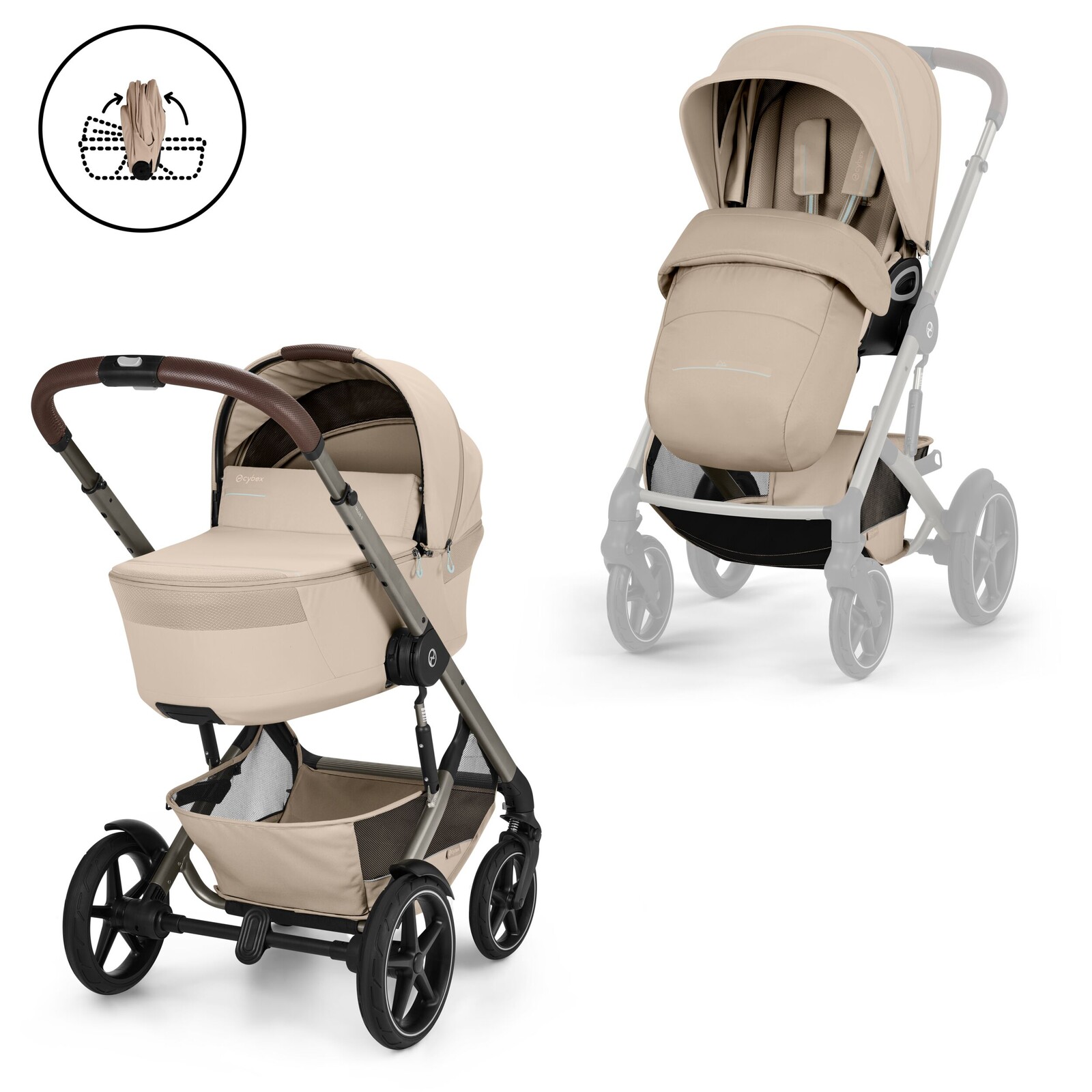 Cybex TALOS S LUX TPE + skládací korbička Almond Beige | beige 2026