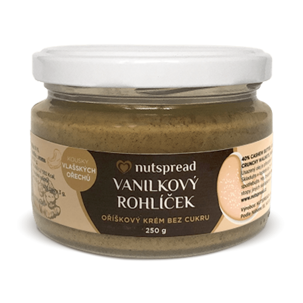 Nutspread Kešu máslo s vanilkou a vlašskými ořechy 250 g DMT 05/2026
