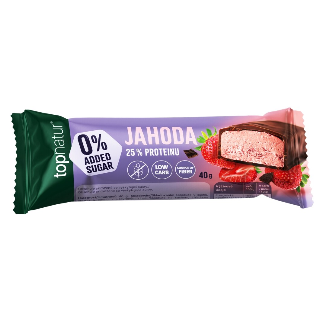 TOPNATUR No Added Sugar Protein tyčinka - Jahoda 40 g