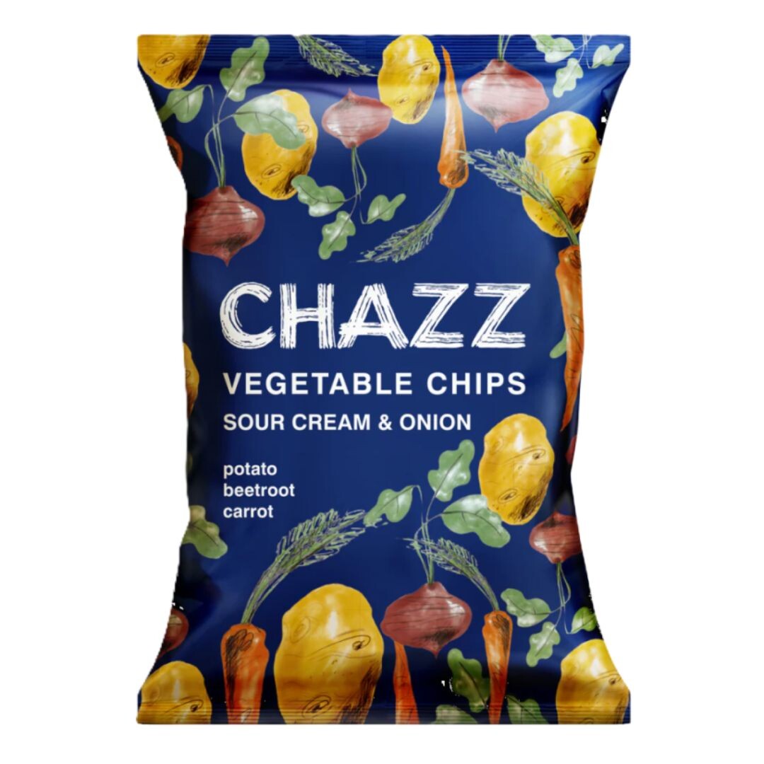 CHAZZ Zeleninové chipsy s příchutí zakysané smetany a cibule 75 g