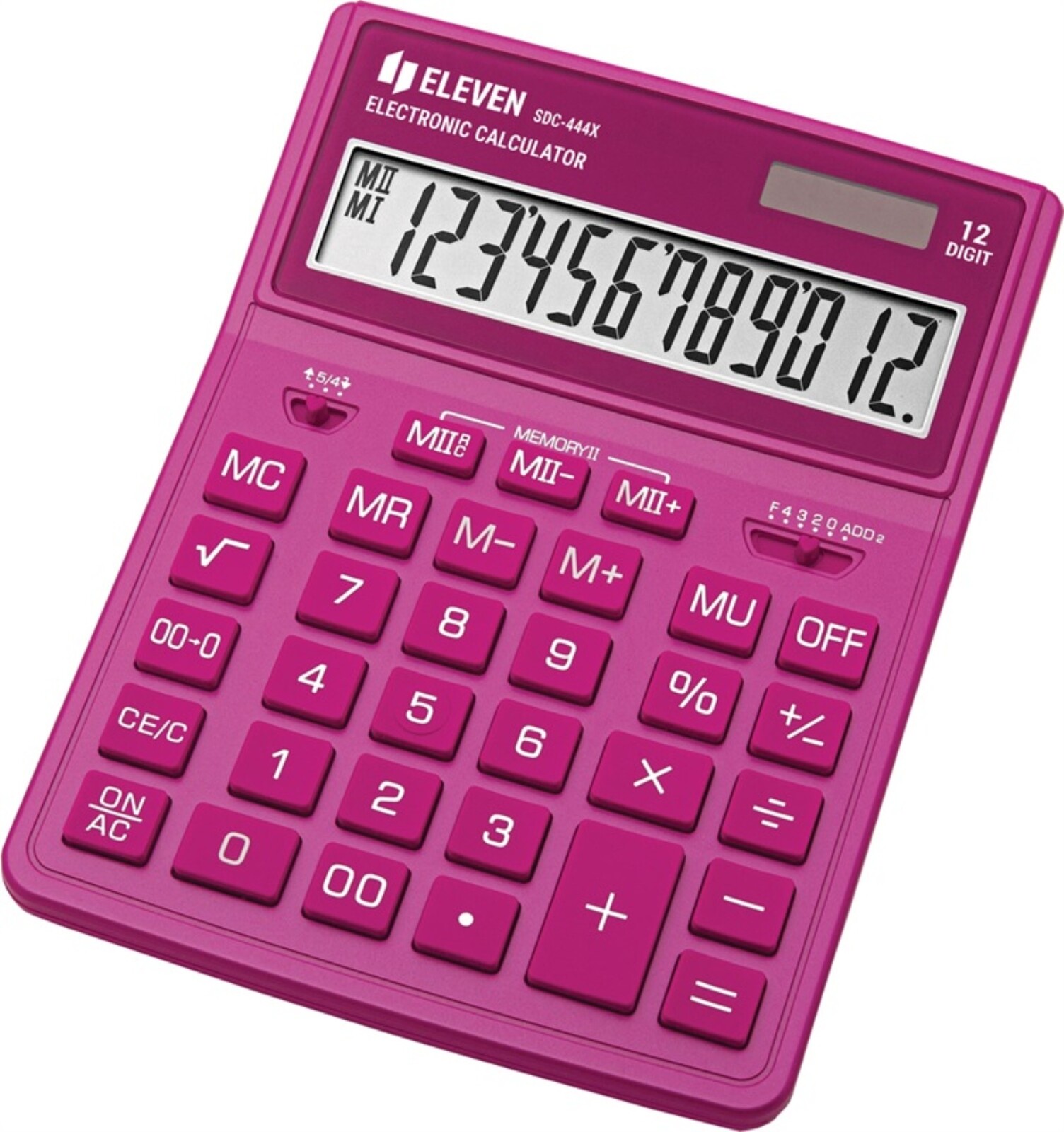 Kalkulačka ELEVEN SDC-444XRPKE – kancelářská, duální, 12místná, magenta