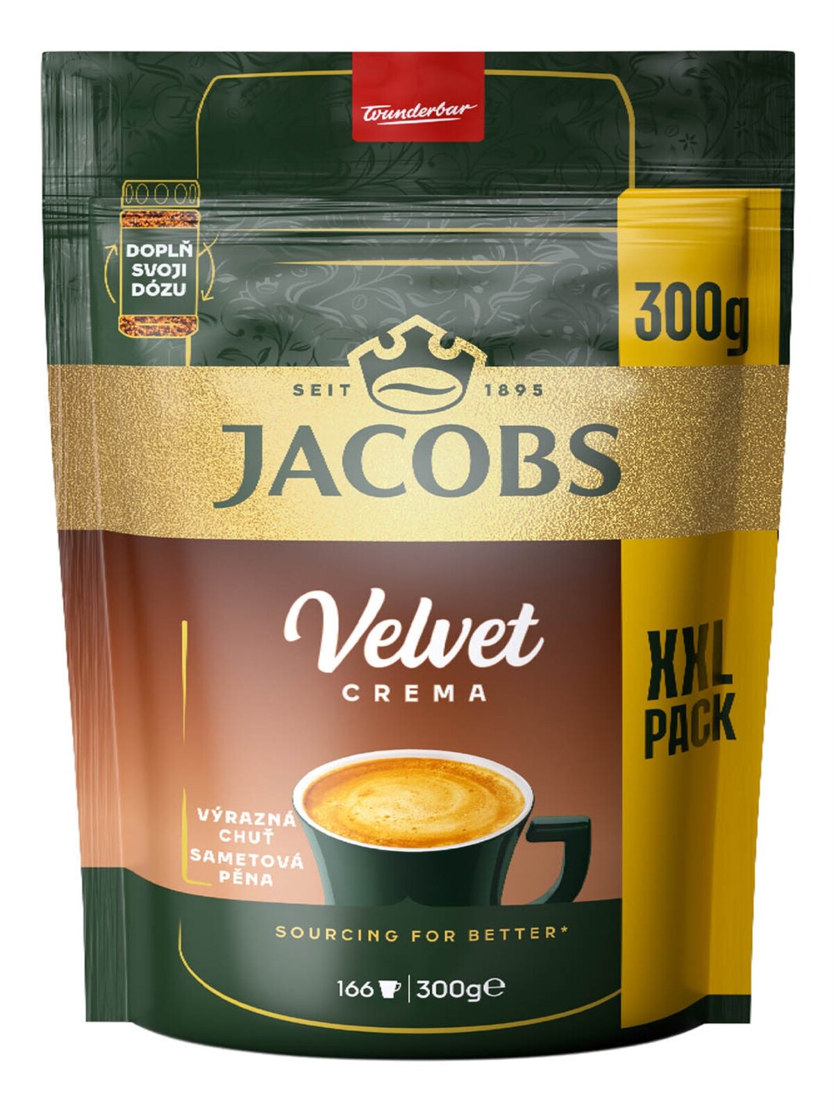 Instantní káva Jacobs - Velvet Crema, XXL refil, 300 g