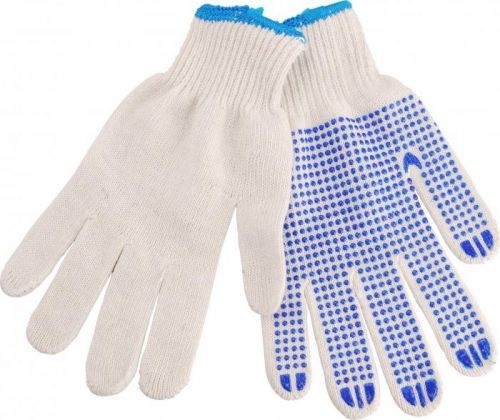 rukavice bavlněné s PVC terčíky na dlani, velikost 10