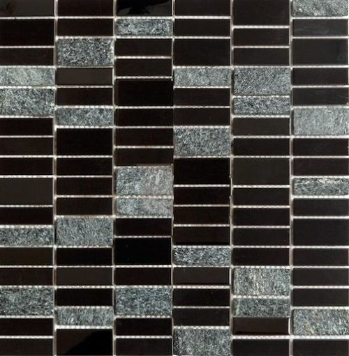 Premium Mosaic MOS4815BK mozaika 29,8 x 30,4 cm nerez-černá