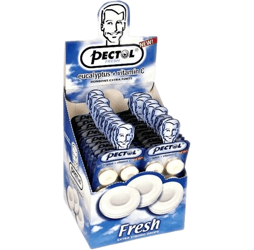 PECTOL Eukalyptový drops bez cukru s vitaminem C 24 ks