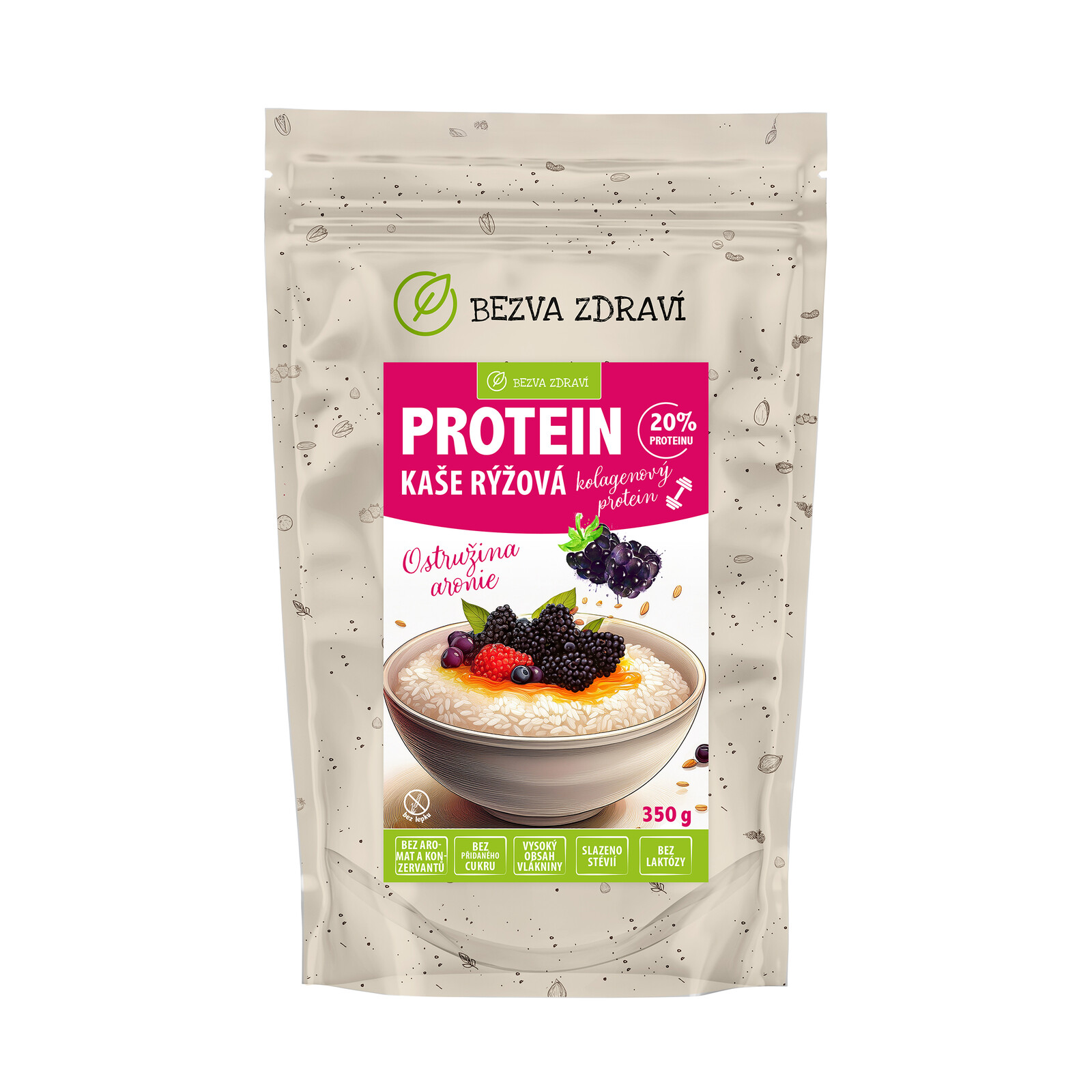 BEZVA MÜSLI Proteinová rýžová kaše s ostružinou 350 g
