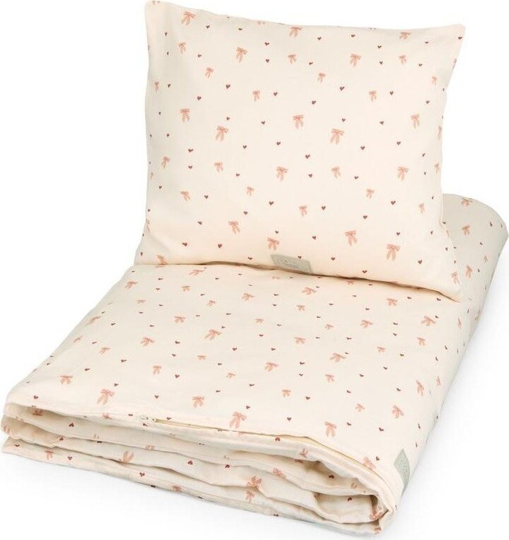 Růžový bavlněný set přikrývky a polštáře do dětské postýlky do postýlky 70x100 cm Bows – Cam Cam Copenhagen