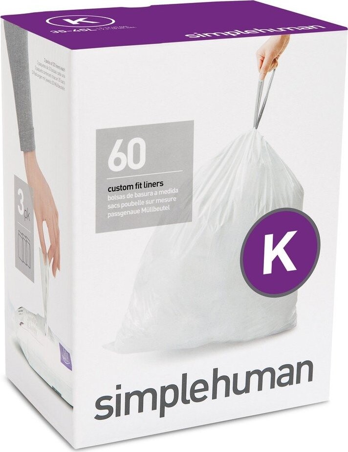 Stahovací pytle na odpadky v sadě 60 ks 45 l K – simplehuman