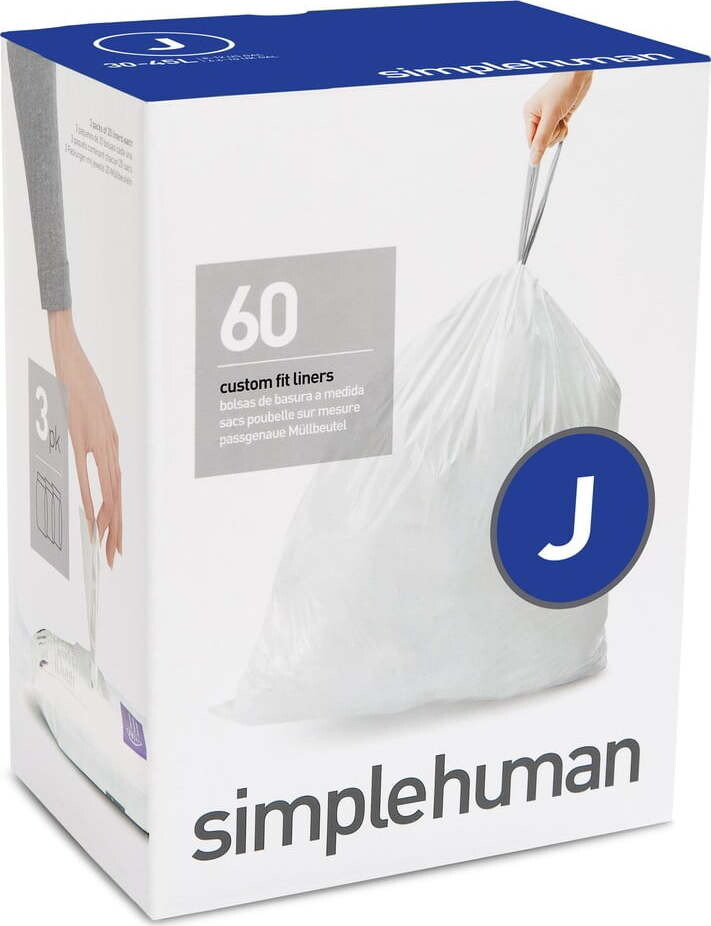 Stahovací pytle na odpadky v sadě 60 ks 45 l J – simplehuman