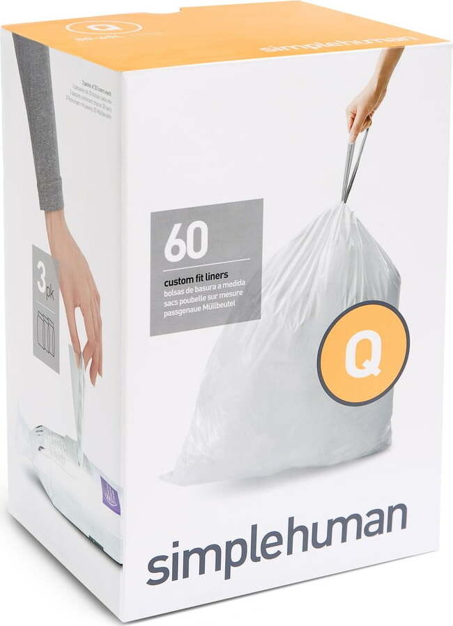 Stahovací pytle na odpadky v sadě 60 ks 65 l Q – simplehuman
