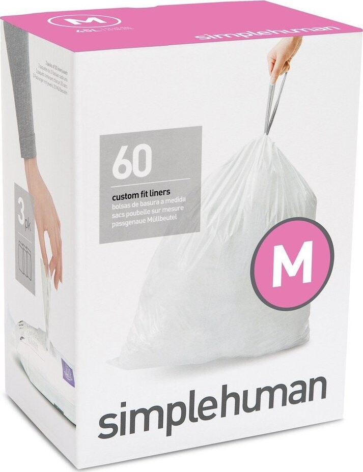 Stahovací pytle na odpadky v sadě 60 ks 45 l M – simplehuman