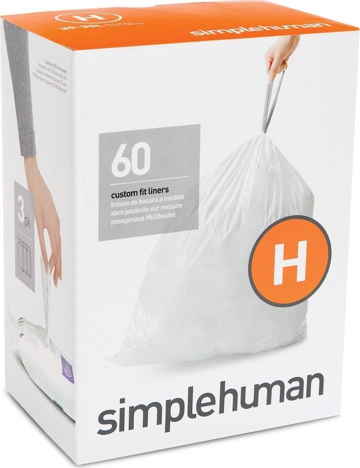 Stahovací pytle na odpadky v sadě 60 ks 35 l H – simplehuman