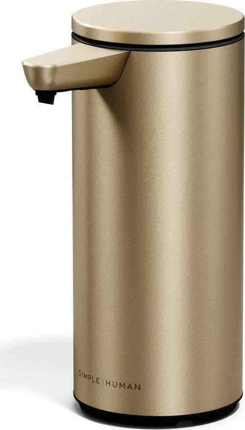 Bezdotykový ocelový dávkovač mýdla v matně zlaté barvě 266 ml – simplehuman