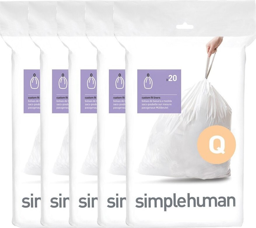 Stahovací pytle na odpadky v sadě 100 ks 65 l Q – simplehuman