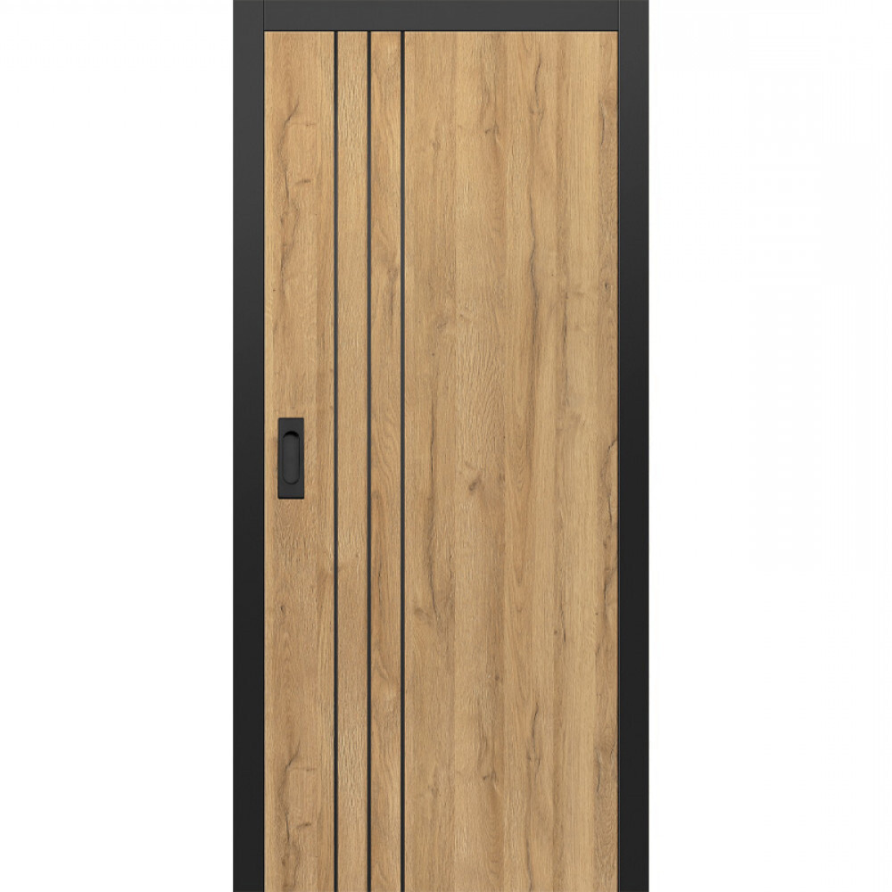 Posuvné dveře do pouzdra Intarsie Lux Černá - Výška 210 cm