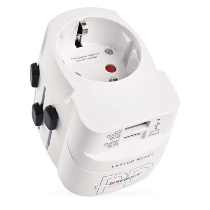 Cestovní univerzální adaptér do zahraničí (Amerika, Asie, Afrika), 1×USB-C, 1×USB-A
