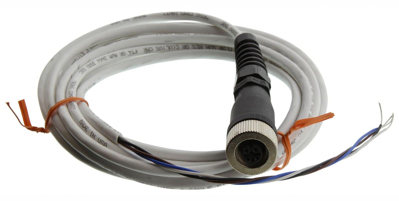 Omega M12Cfm-P24Stpc-Sfsr-Fl-3. Sensor Cord, 4Pos M12 Rcpt-Free End, 3M