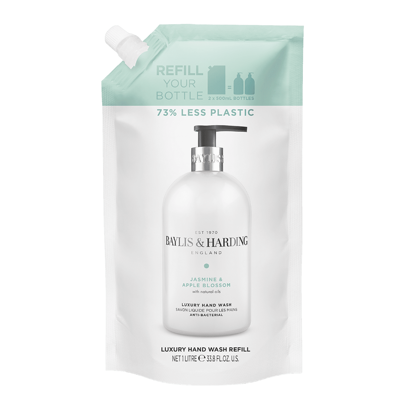 BAYLIS & HARDING Jasmín a jabloňový květ Náhradní náplň Tekuté mýdlo na ruce 1000 ml