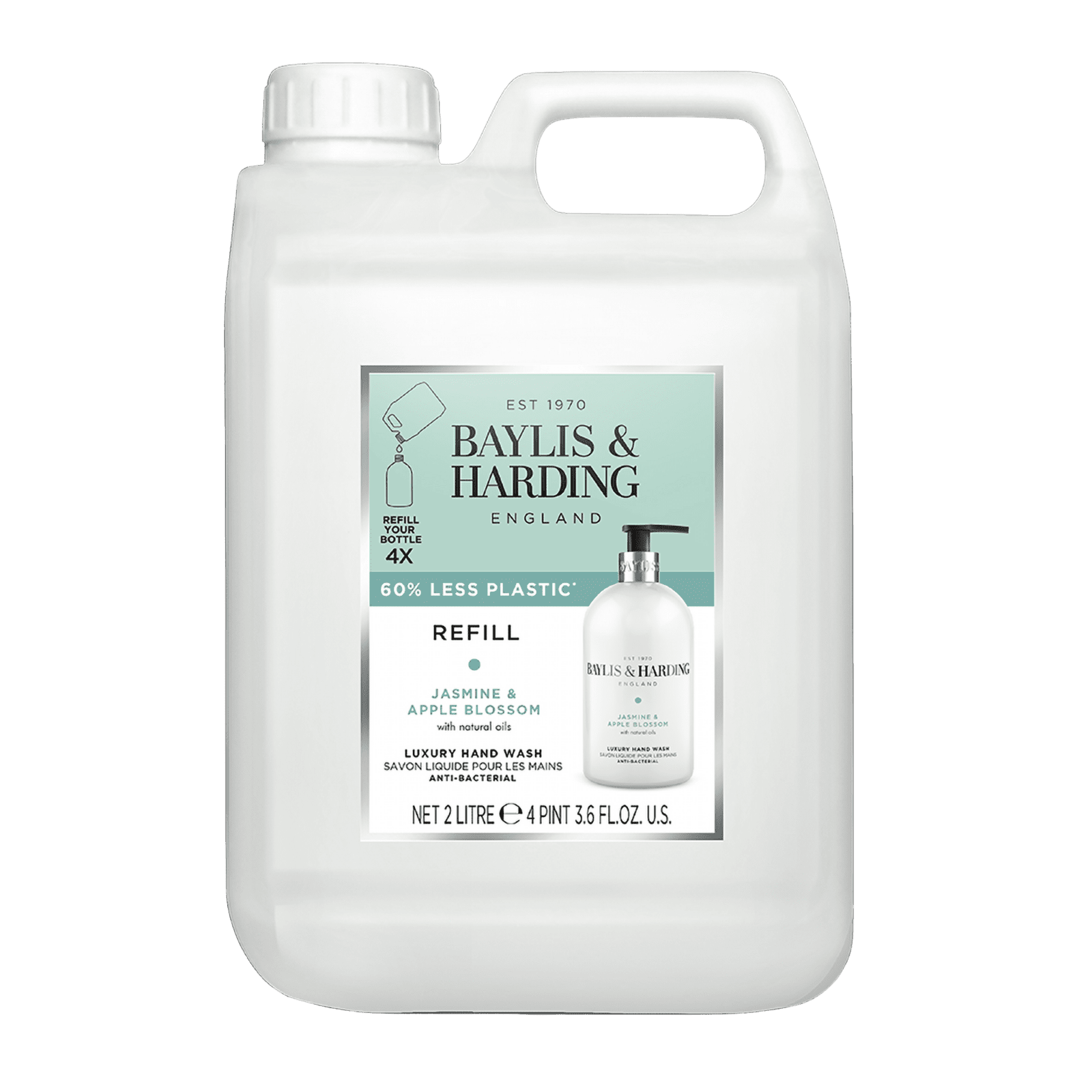 BAYLIS & HARDING Jasmín a jabloňový květ Náplň do tekutého mýdla 2 l