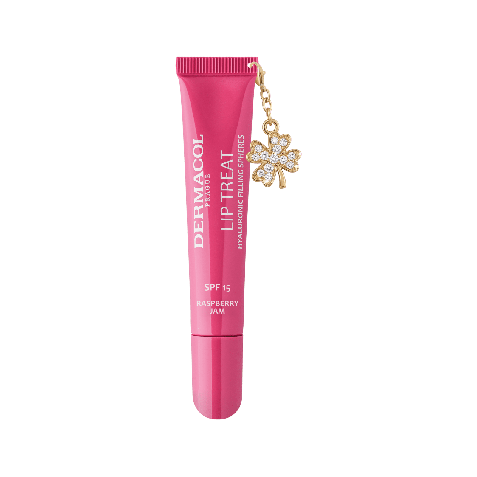 DERMACOL Lip Treat hydratační lesk na rty č. 16 Raspberry Jam SPF 15 s přívěskem 10 ml