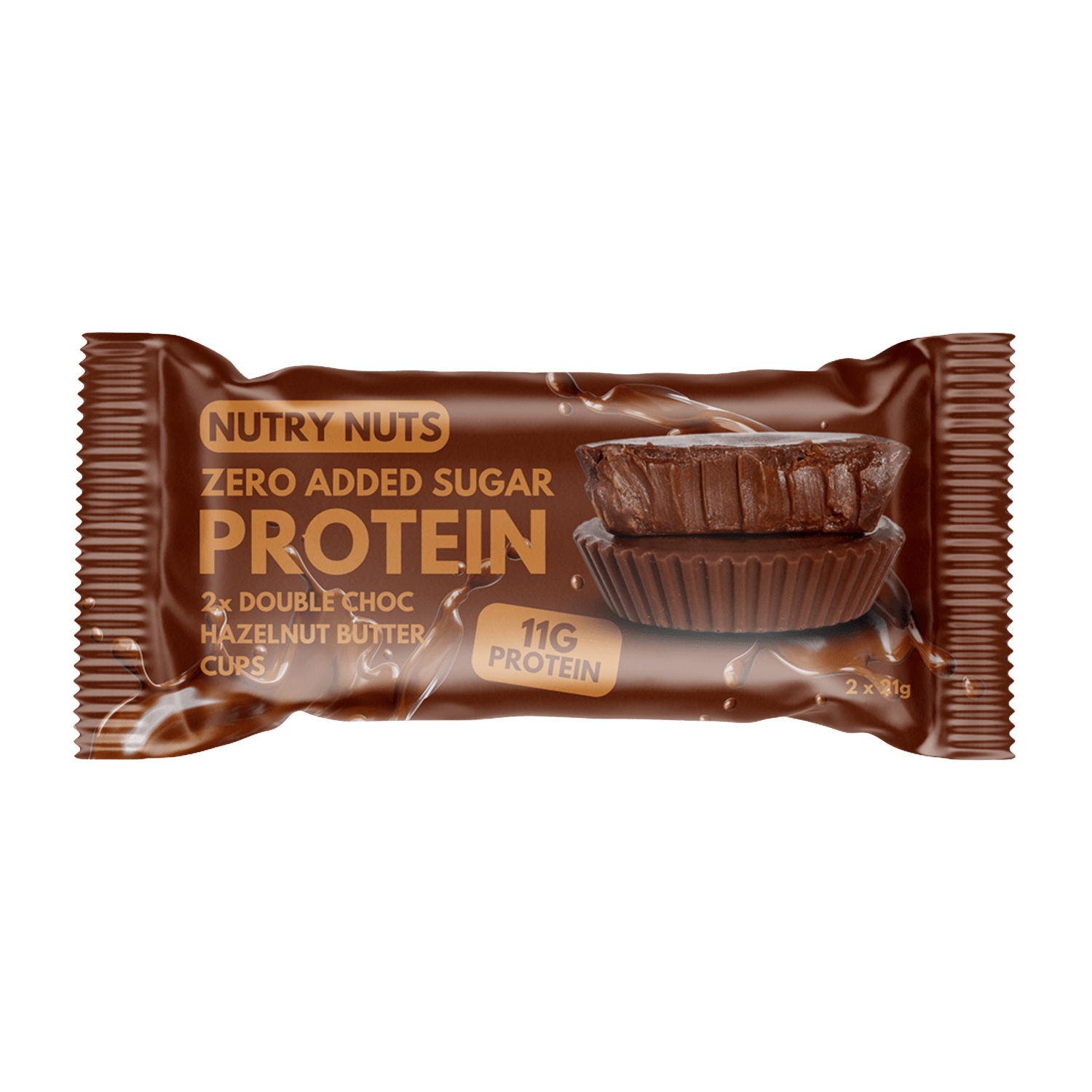 NUTRY NUTS Proteinové košíčky Double čoko s lískooříškovým krémem 2 x 21 g