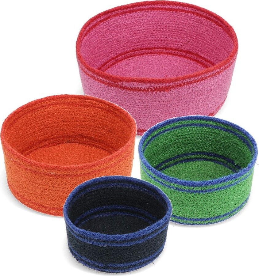 Košíky v sadě 4 ks z juty ø 23x11 cm – Rex London
