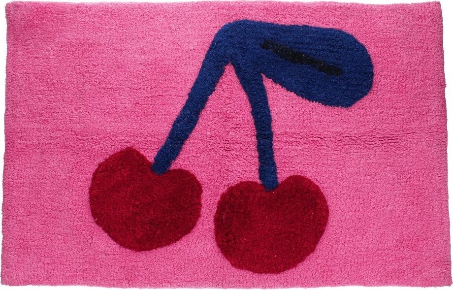 Růžová textilní koupelnová předložka 83x52,5 cm Cherry – Rex London