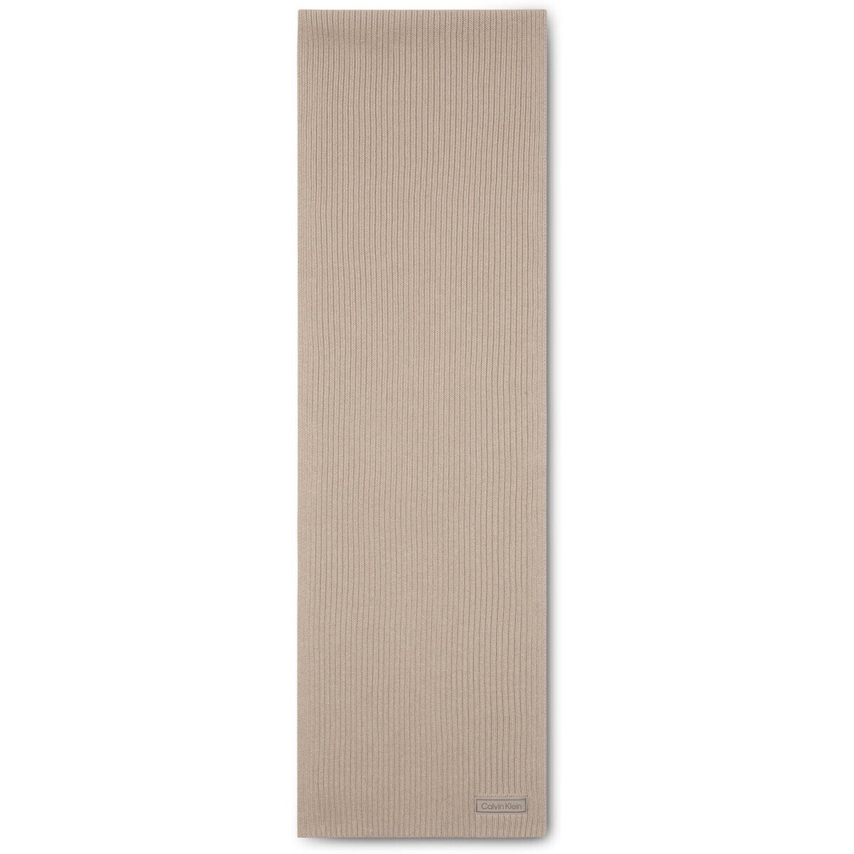 Calvin Klein Jeans Patch Chunky Rib Cotton Scarf Šedá