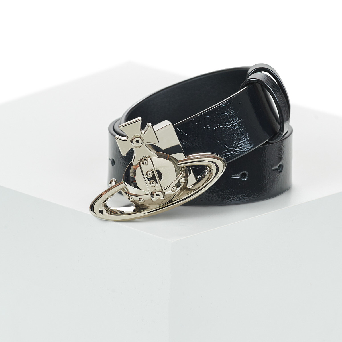 Vivienne Westwood  ORB BUCKLE BELT REVERSIBLE  Černá