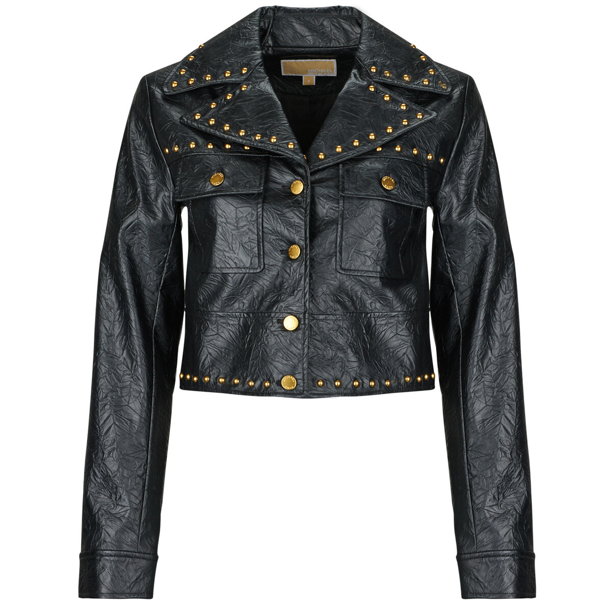 MICHAEL Michael Kors STUDDED FX LEATHER JKT Černá