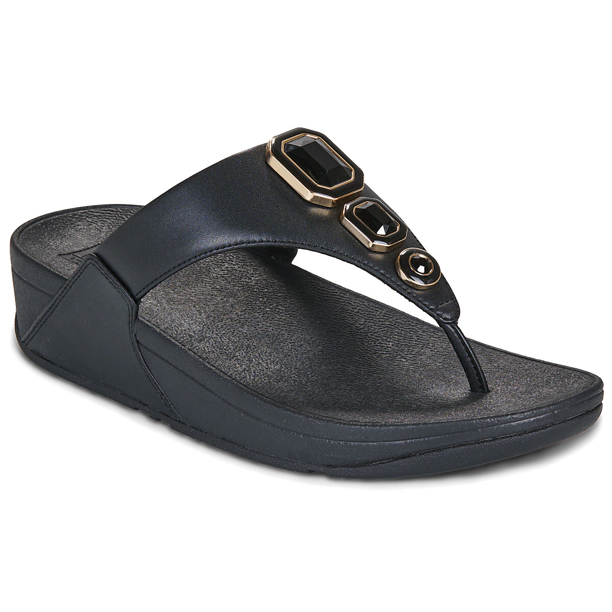 FitFlop  LULU BOLD CRYSTALS TOE-POST  Černá