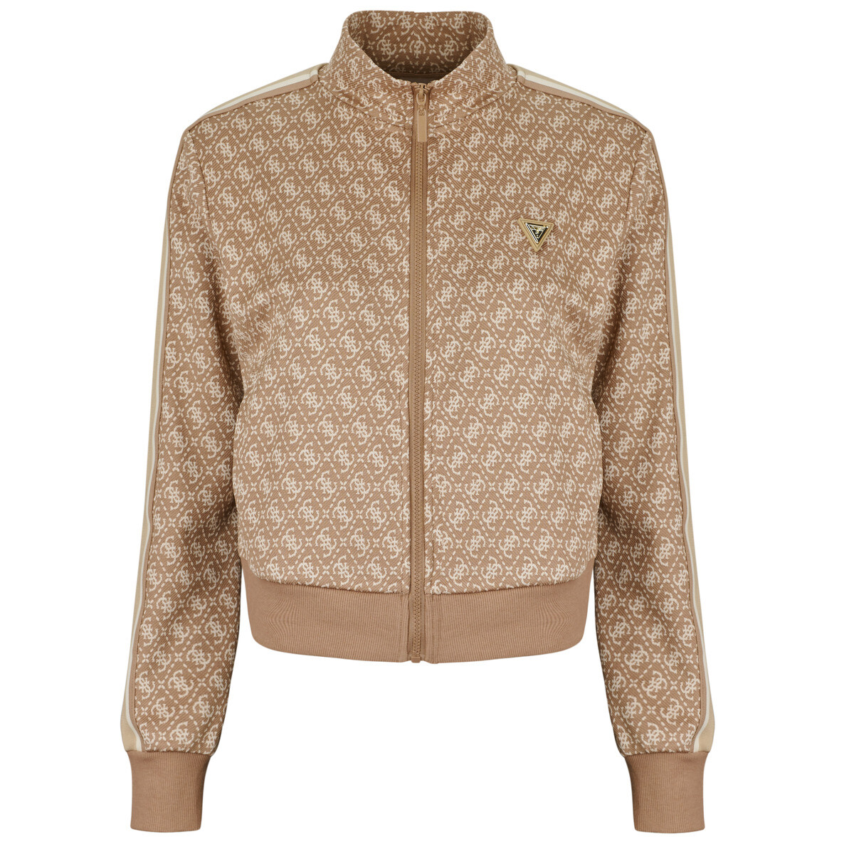 Guess  4G ALLOVER JACQUARD FULL ZIP  Béžová