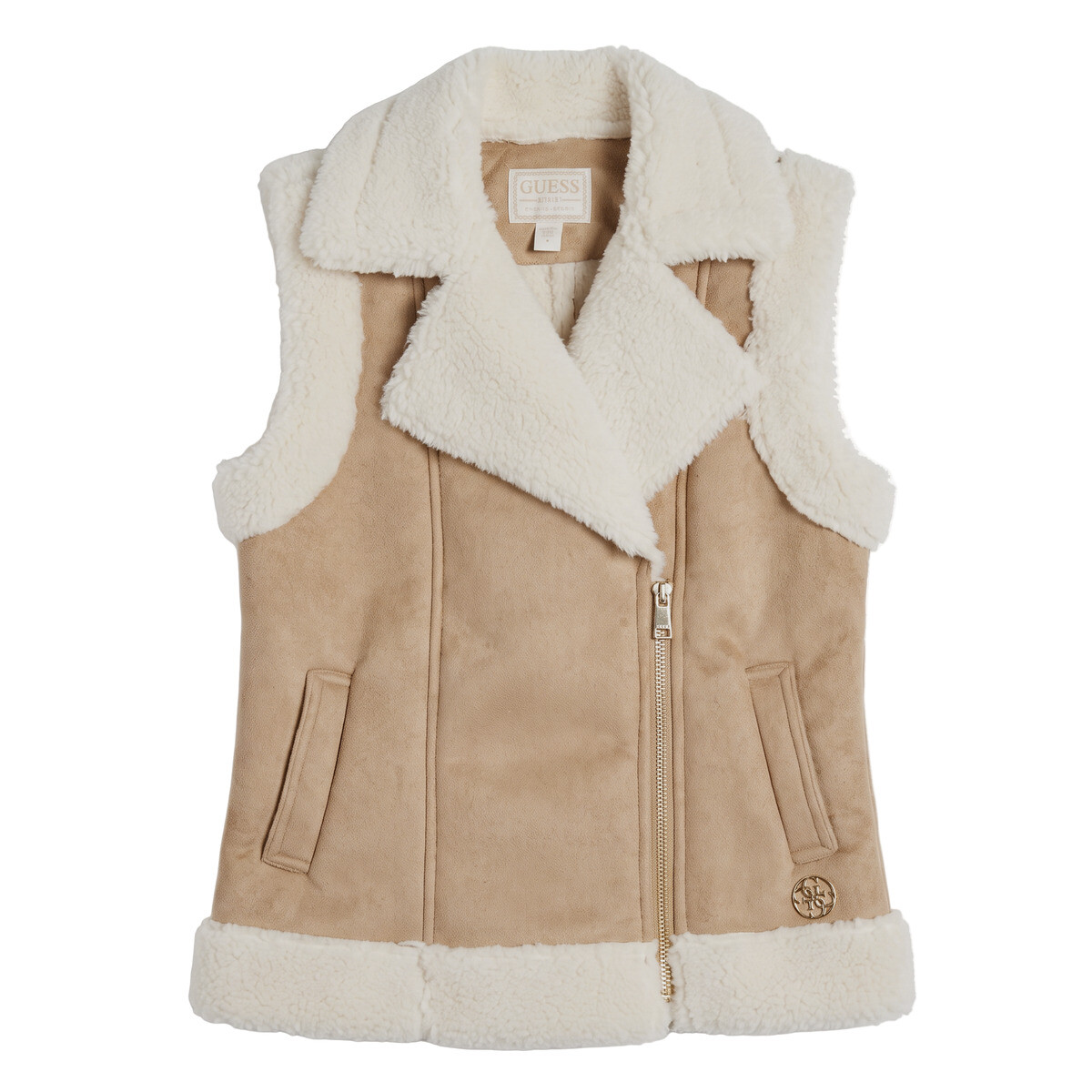 Guess  SUEDE VEST INNER SHERPA  Hnědá