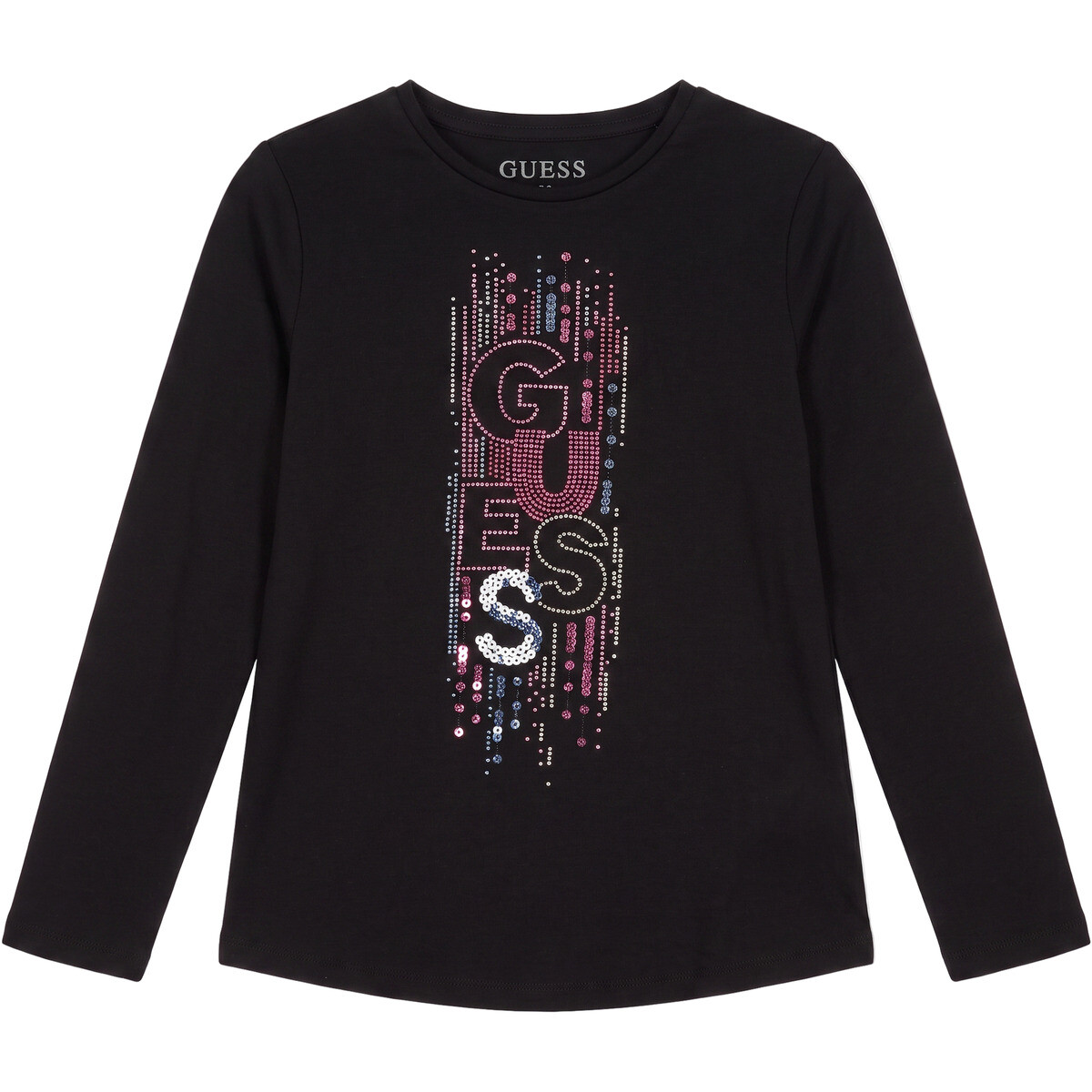 Guess  REGULAR LS T-SHIRT  Černá