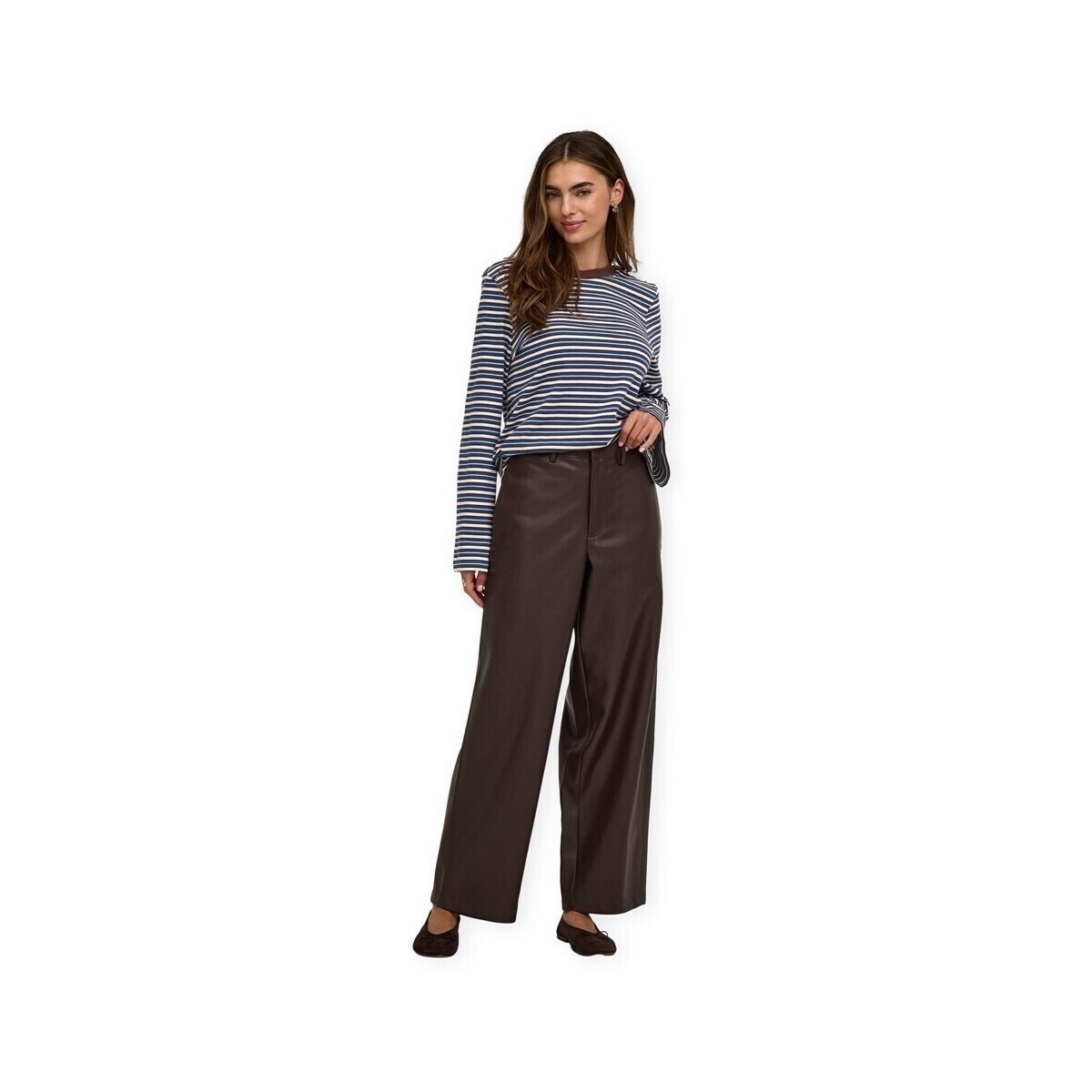 Only  Neli Faux Barrel Trousers - Chocolate Torte  Hnědá