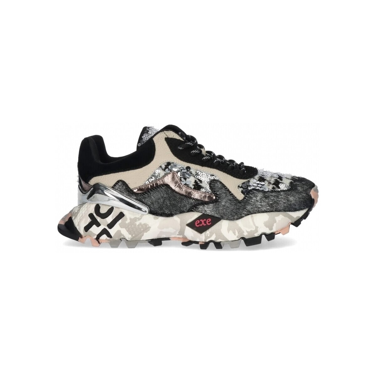 Exé Shoes  EXÉ Sneakers 134-28P - Black/Grey/Leather  Černá