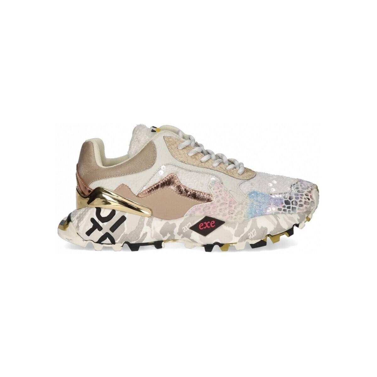Exé Shoes  EXÉ Sneakers 134-28P - White/Beige/Leather  ruznobarevne