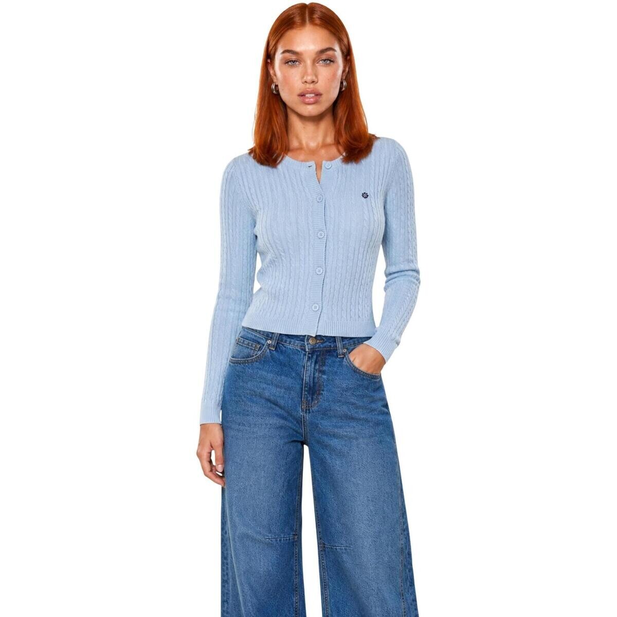 I Am  Cardigan Cotone Treccia 26235  Modrá