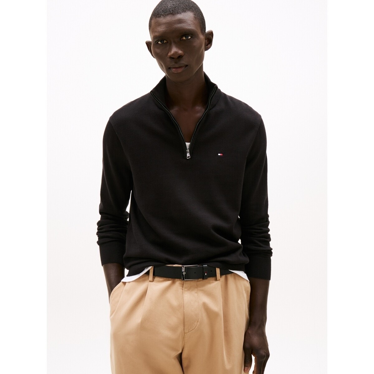 Tommy Hilfiger  Essential Cotton Zip Moc  Černá